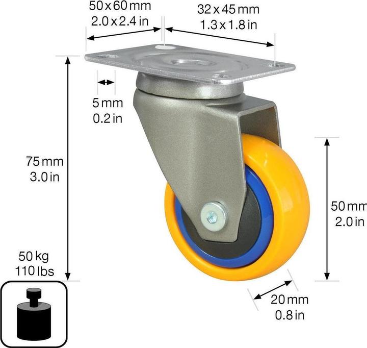 Produktbild Wagner System Lenkrolle 3C soft 30 kg