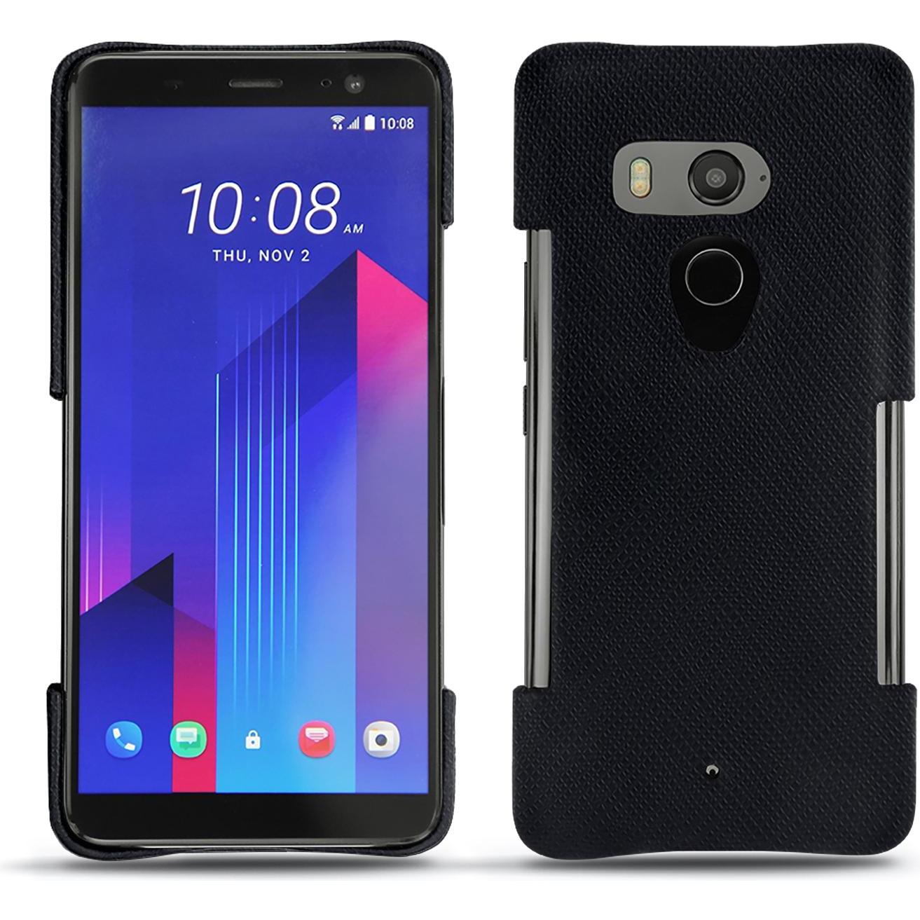 Noreve Lederschutzhülle (HTC U11+), Smartphone Hülle, Schwarz