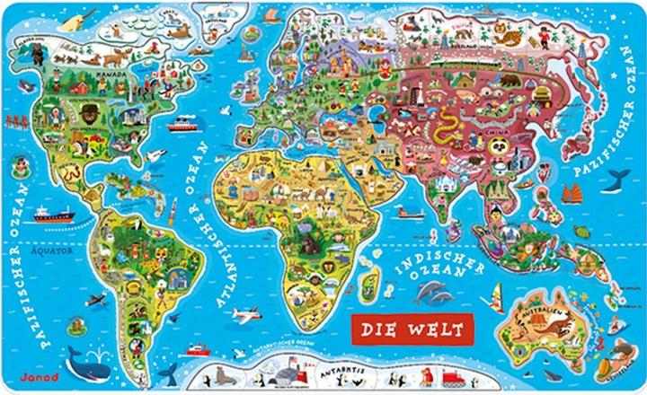 Image du produit Janod Carte magnétique "Le monde (92 pièces)