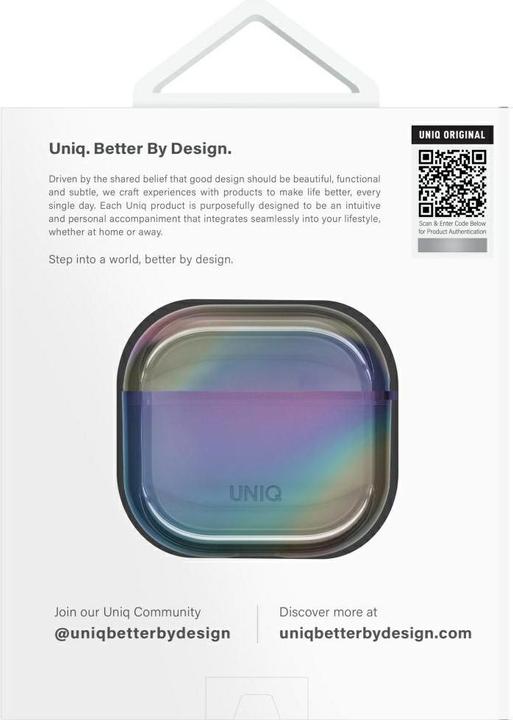 Productafbeelding Uniq Case Iridescia for AirPods 4 Hang Case midnight quartz (Hoofdtelefoon hoes)