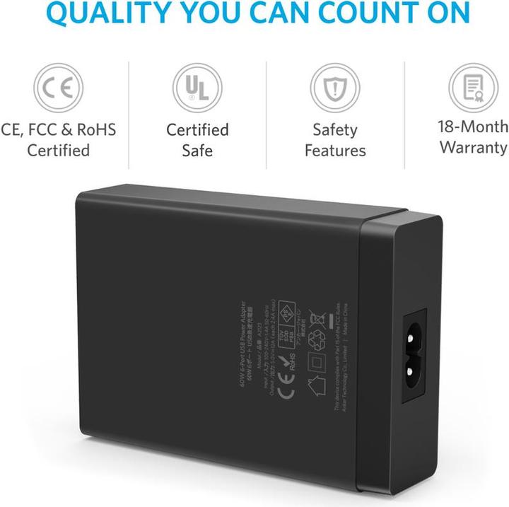 Produktbild Anker 6-Port 60W (60 W, 6 Ports)