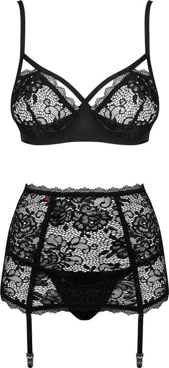 Produktbild Obsessive Peonesia 3-pcs set black S/M (M, S)