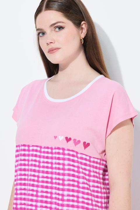 Produktbild Ulla Popken Bigshirts, 2er-Pack, Karo/Herzen, Rundhals, Halbarm (46, 48)
