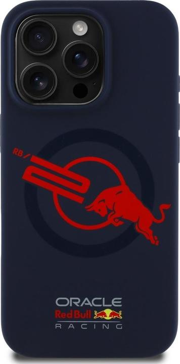 Actual product image Red Bull Case HC Silicone ORBR20 Logo Red Lining to iPhone 16 Pro MagSafe navy blue (Apple iPhone 16 Pro)