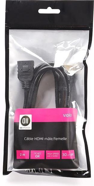 Actual product image D2 Diffusion Cable HDMI compatible 2m M/F (rallonge) (2 m)