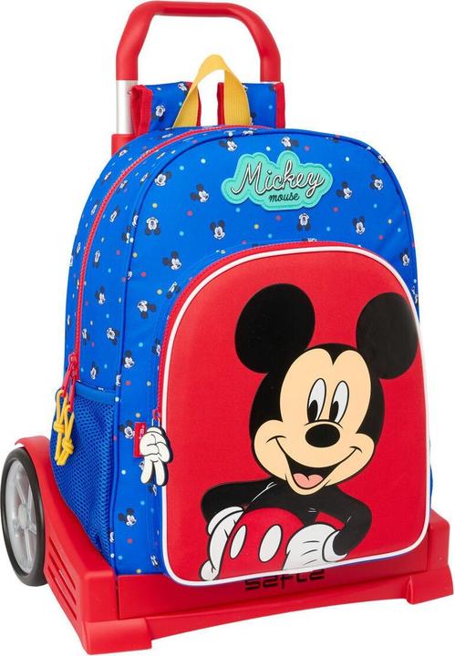 Actual product image Mickey Mouse Club House School Rucksack with Wheels Mickey Mouse Clubhouse Good day Blue 33 x 42 x 14 cm