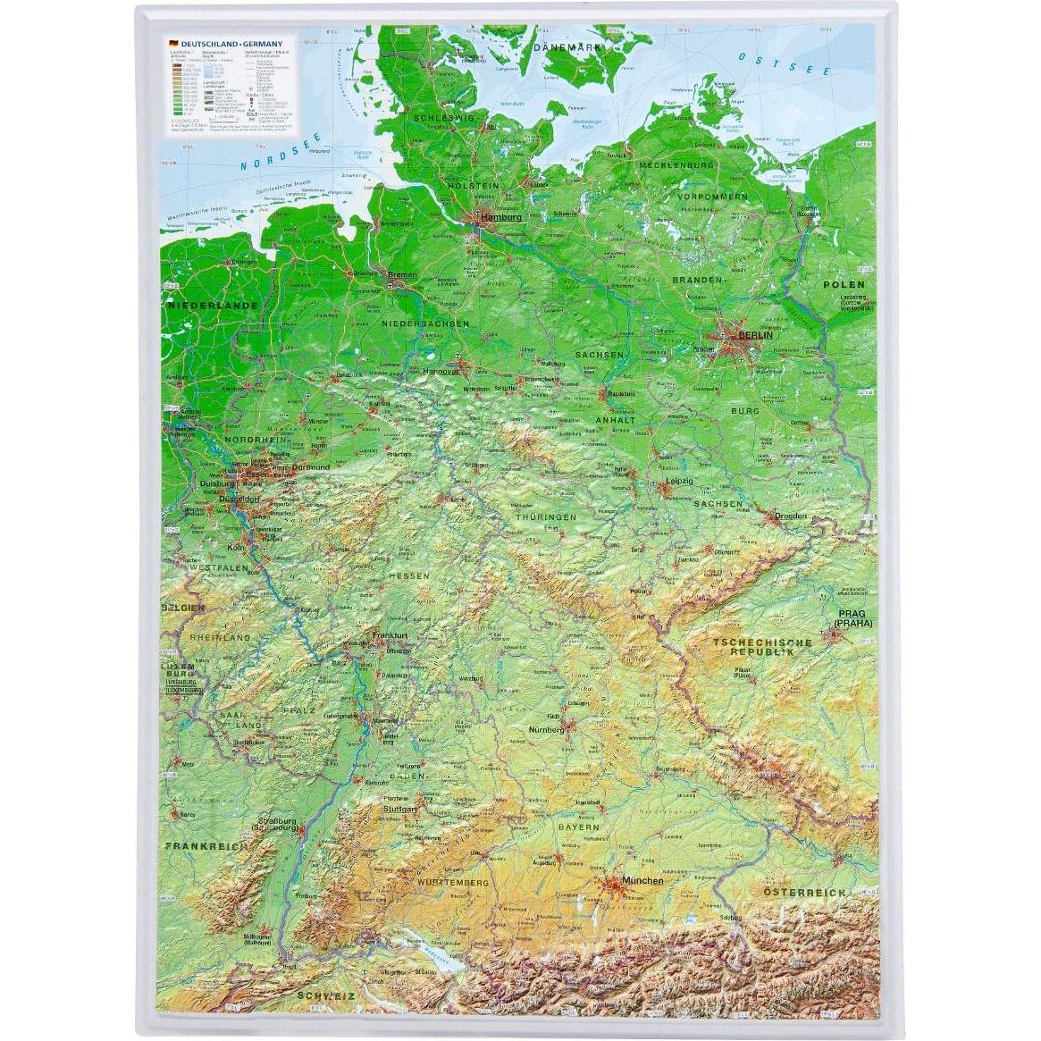 Thumbnail - 3D Reliefkarte Deutschland, Landkarte