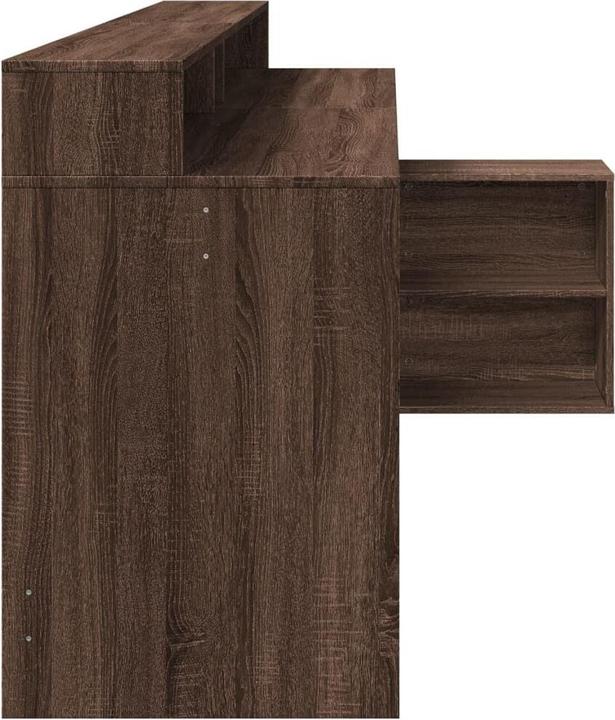 Actual product image vidaXL LED desk Computer desk Work desk Office desk Brown oak look (200 x 104 x 91 cm)