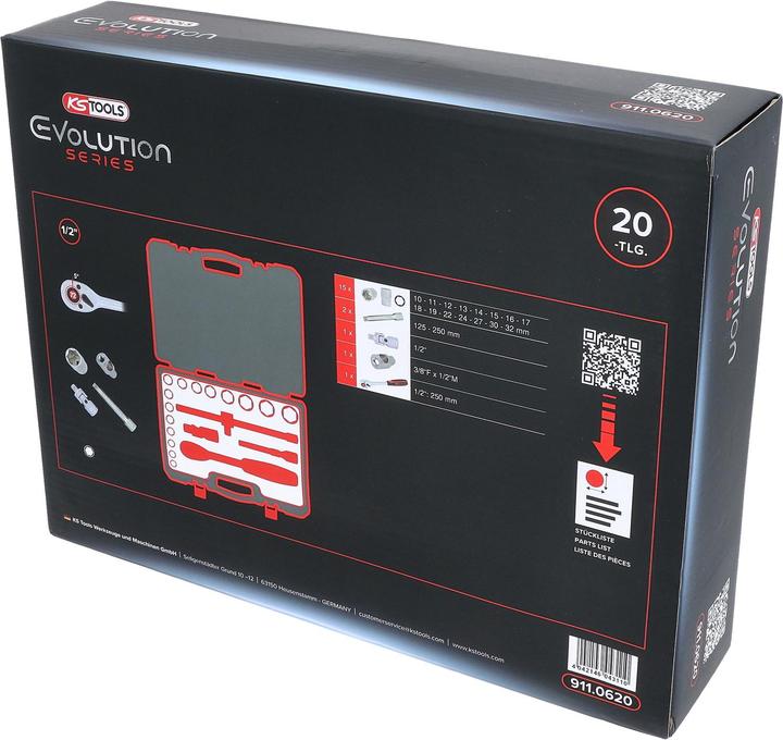 Produktbild KS Tools 1/2" Steckschlüssel-Satz (10  mm, 11 mm, 12 mm, 13 mm, 14 mm, 15 mm, 16 mm, 17 mm, 18 mm, 19 mm, 20 mm, 21 mm, 22 mm, 23 mm, 24 mm, 25 mm, 26 mm, 27 mm, 28 mm, 29 mm, 30 mm, 31 mm, 32 mm)