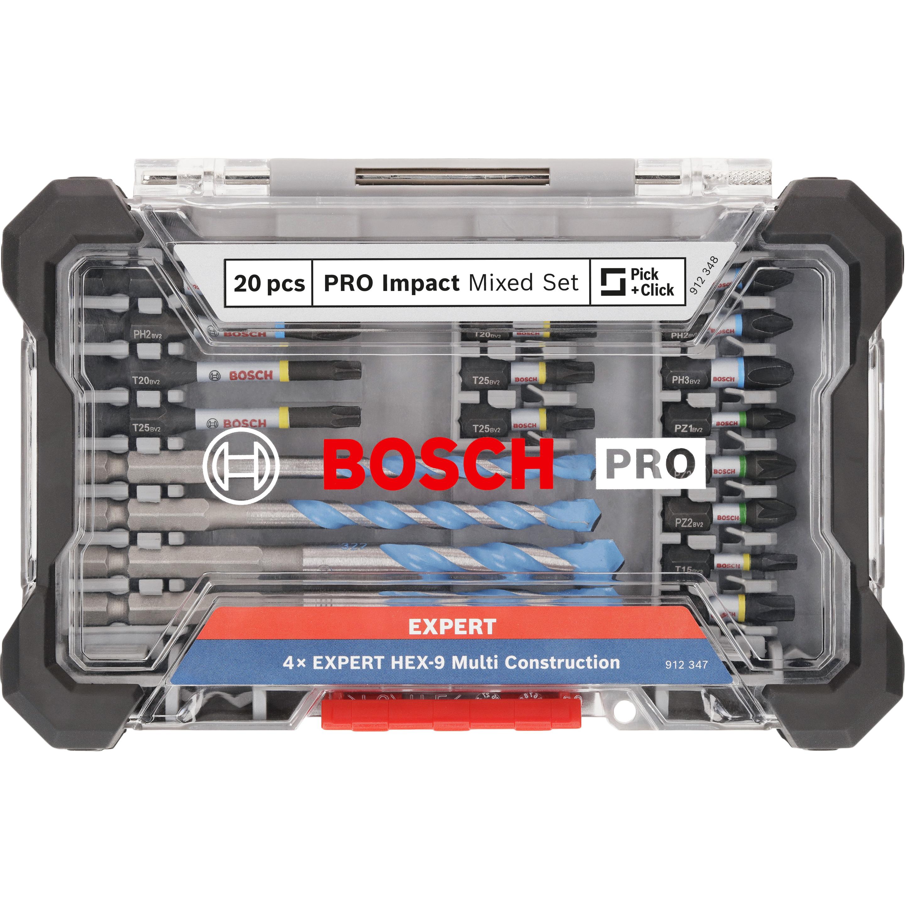 Thumbnail - Bosch Professional Zubehör, Bits, PRO Impact Schrauberbits und Multi Construction Bohrer Mixed Set, 20-tlg.