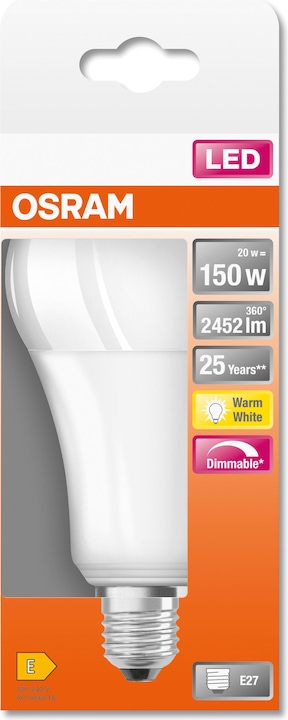 Actual product image Osram Superstar Classic A150 (E27, 20 W, 2452 lm, 1 x, E)