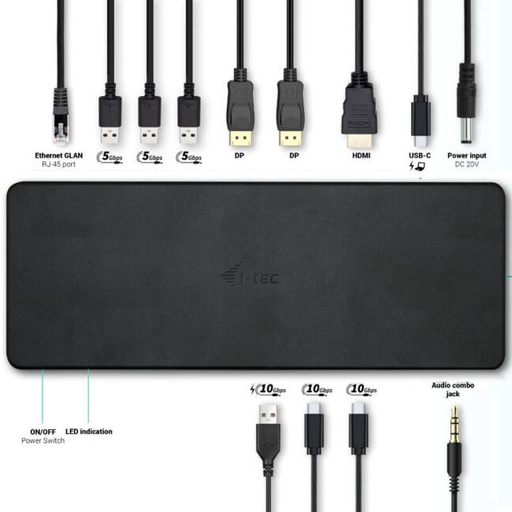Actual product image i-tec USB-C Triple 4K Display Docking Station (USB-C, 11 ports)