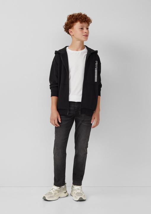 Produktbild s.Oliver Sweatshirt Jacke Sweatshirt-Jacke mit Front- und Rückenprint (158, 164)
