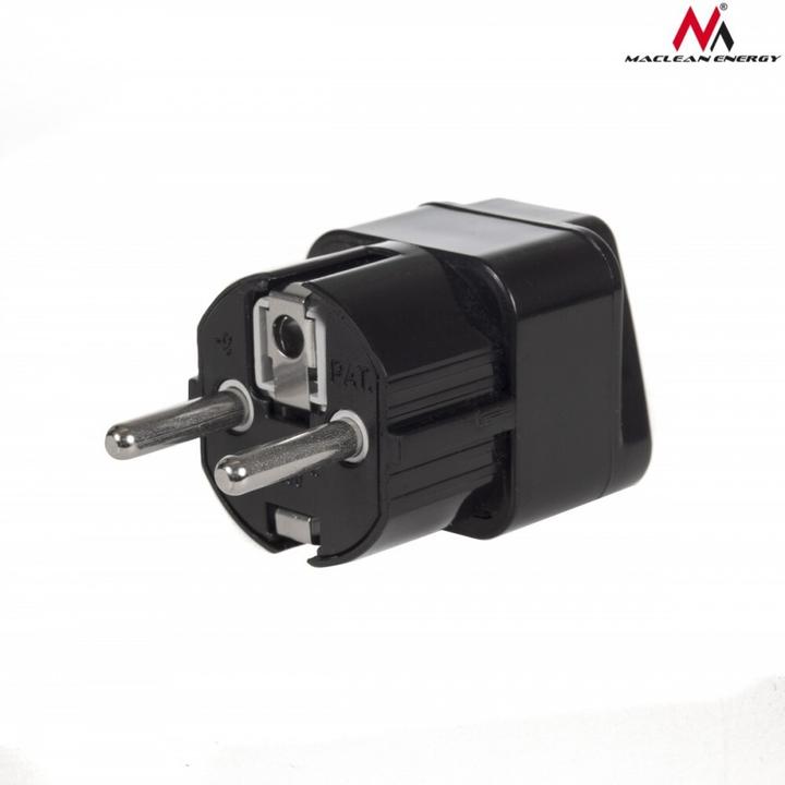 Produktbild Maclean MCE155 - Adapterbuchse UK, EU Stecker, Universal, schwarz