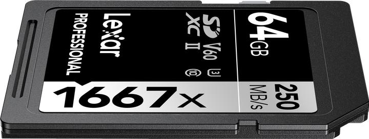 Actual product image Lexar Professional 1667x (64 GB, SDXC, U3, UHS-II)