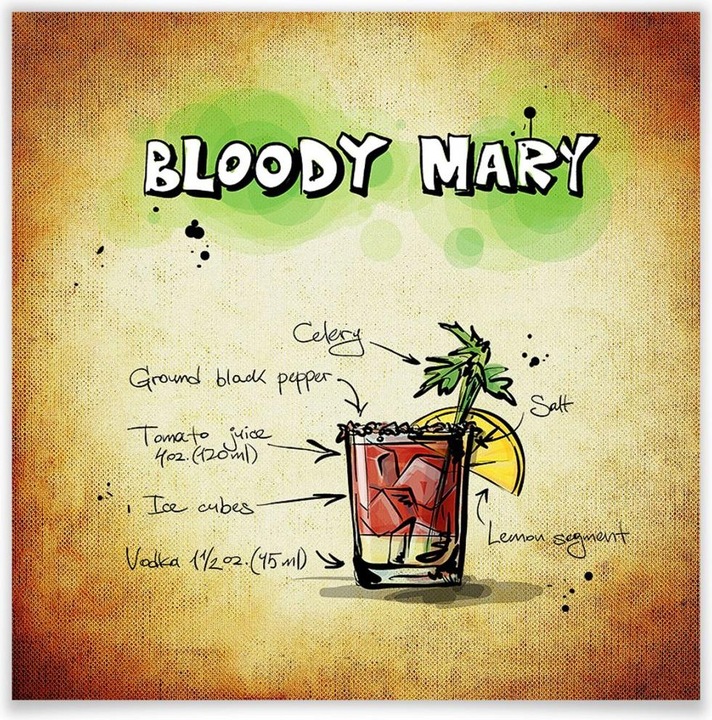 Produktbild Trenddeko Bloody Mary - Rezept (30 x 30 cm)