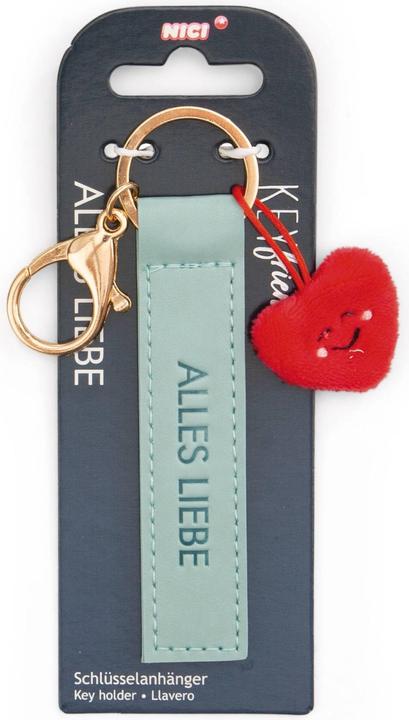 Produktbild Magni NICI Schlüsselanhänger Alles Liebe Kunstlederband mit Herz türkis 10cm
