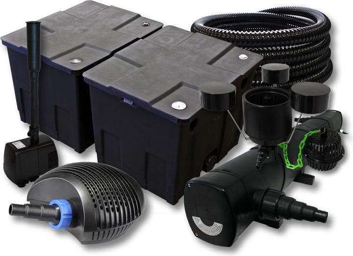 SunSun Filter Set 60000l Teich 72W UVC,40W Pumpe Schlauch Skimmer Springbrunnen