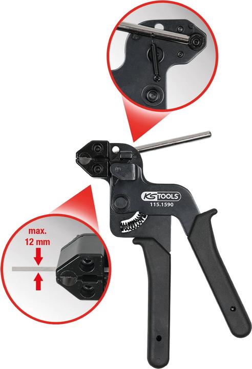 Produktbild KS Tools Spannzange für EDELSTAHL Kabelbinder mit Kugelverschluss (210 mm)