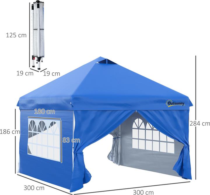 Actual product image Outsunny Pavilion with roll-up bag (300 cm, 300 cm)