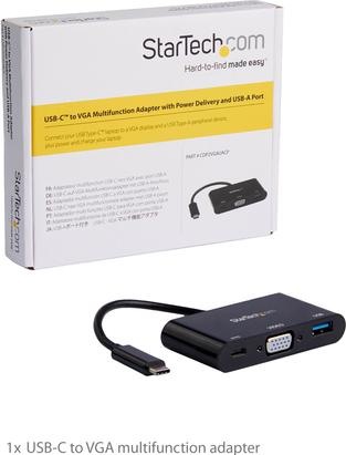 Produktbild StarTech USB-C to VGA Multifunction Adapter (USB-C, 1 Ports)