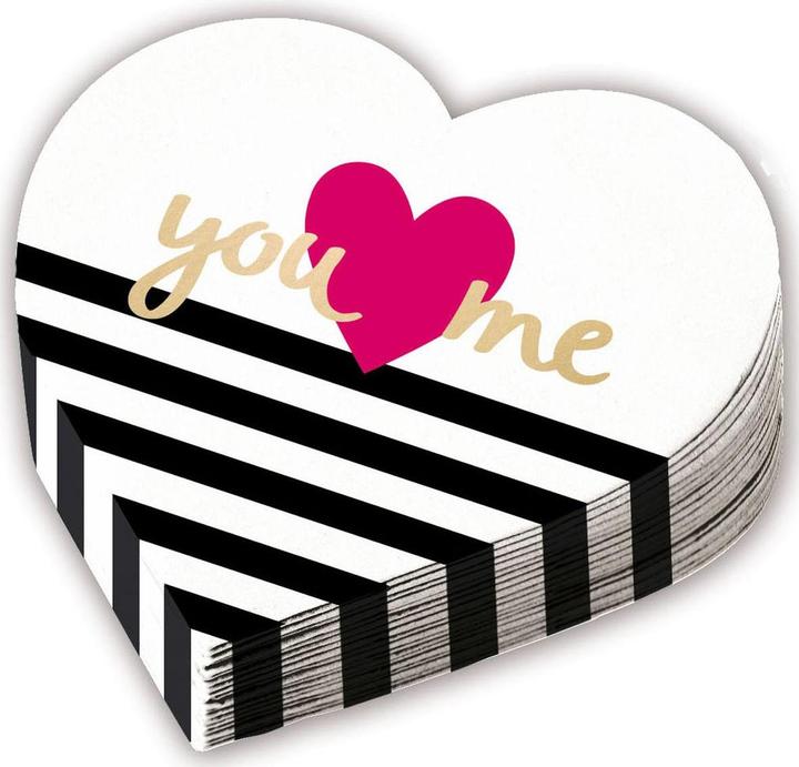 Amscan Heart shaped napkins (12 x, 32 x 32 cm)