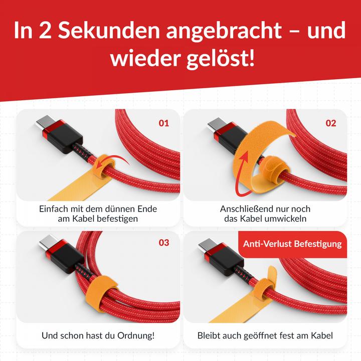 Actual product image Label-the-cable LTC BASIC 10 Power hook and loop binder rt, gb, bl (Velcro cable ties, 170 mm, 10 pcs.)