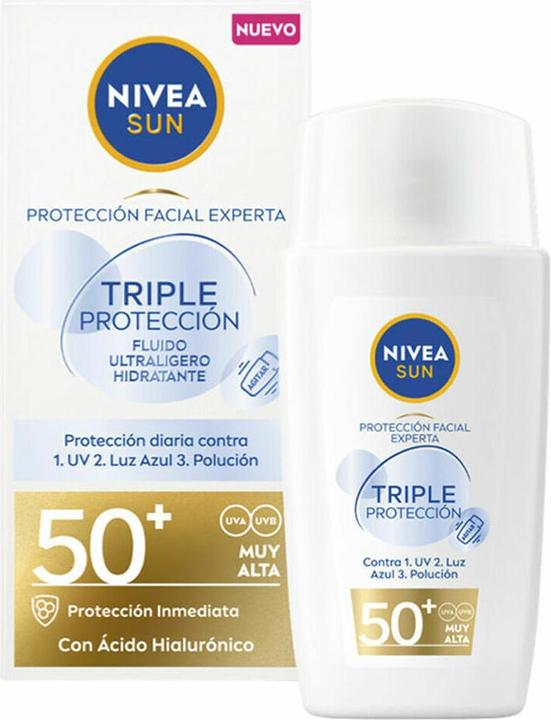 Immagine prodotto NIVEA SUN TRIPLE PROTECTION Fluido viso ultraleggero SPF50 40 ml (Crema solare viso, SPF 50, 40 ml)