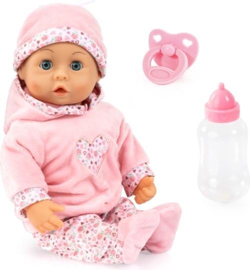 Bayer Puppe First Words Baby Herzen rosa 38cm