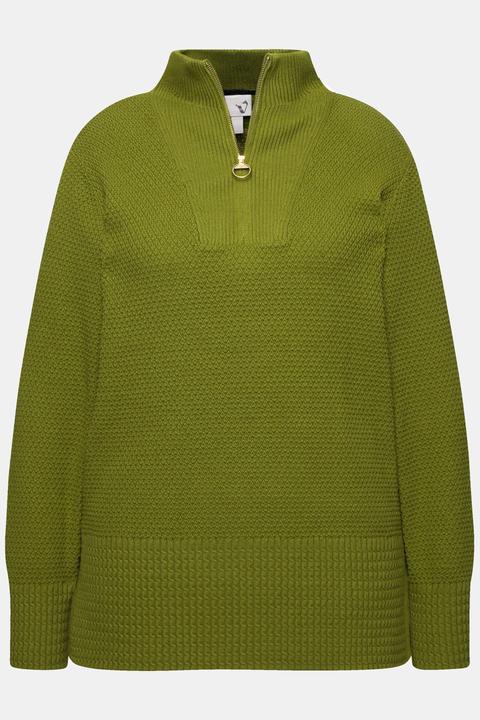Produktbild Ulla Popken Strick-Troyer, Stehkragen, Zipper, Langarm (54)