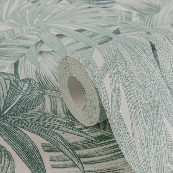 Actual product image A.S. Création Greenery with palm print in jungle look (53 x 1005 cm)