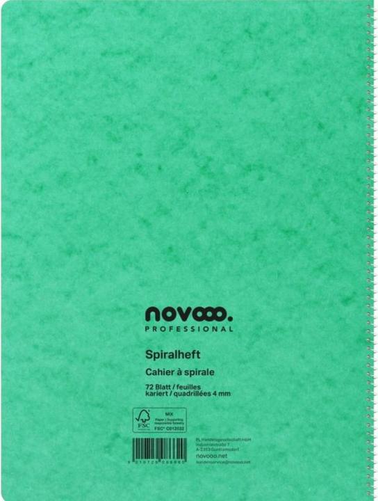 Produktbild Novooo Spiralheft assortiert (A4, Kariert, Weicher Einband)