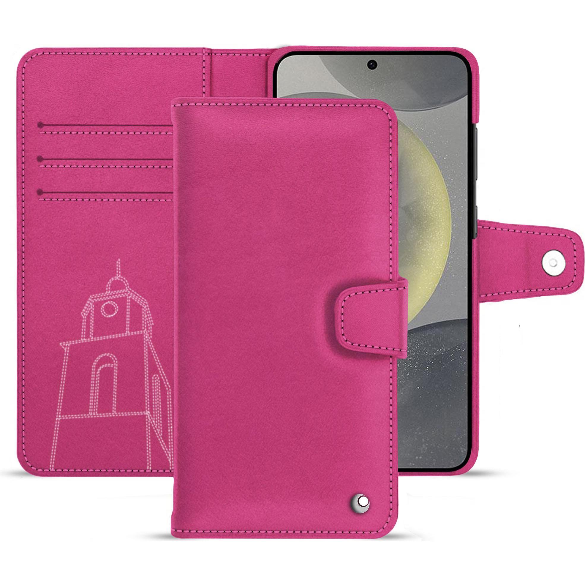 Noreve Lederschutzhülle (Samsung Galaxy S24), Smartphone Hülle, Rosa