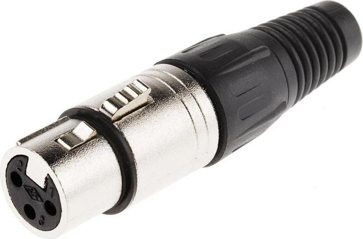 Actual product image RS PRO 3 way nickel finish XLR plastic socket