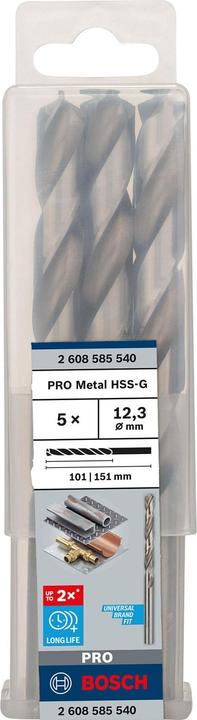 Image du produit Bosch Professional Zubehör Foret hélicoïdal PRO Metal HSS-G, 12,3 x 101 x 151 mm (12,3 mm)