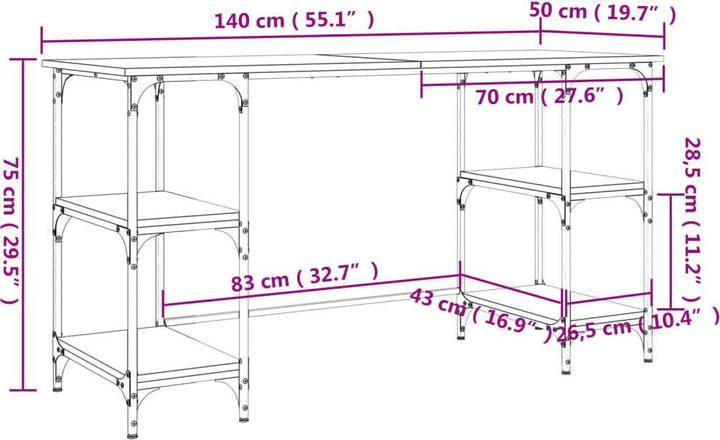 Immagine prodotto VidaXL Scrivania (140 x 50 x 75 cm)