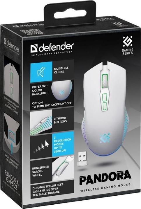 Actual product image Defender PANDORA RF 3200DPI 7P Wireless Gaming Mouse White (Wireless)