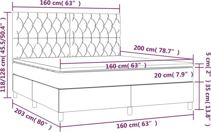 Produktbild vidaXL Boxspringbett (160 x 200 cm)