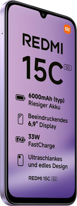 Produktbild Xiaomi Redmi 15C 5G Dual Sim 4GB RAM 128GB - Dusk Purple (128 GB, Dusk purple, 6.90", Dual SIM, 5G)