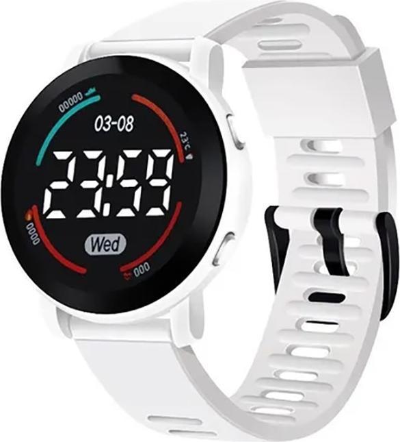 Produktbild Cbx M6 Sport LED-Digitaluhr mit Silikonarmband 12-Stunden-Anzeige Weiss (40 mm)