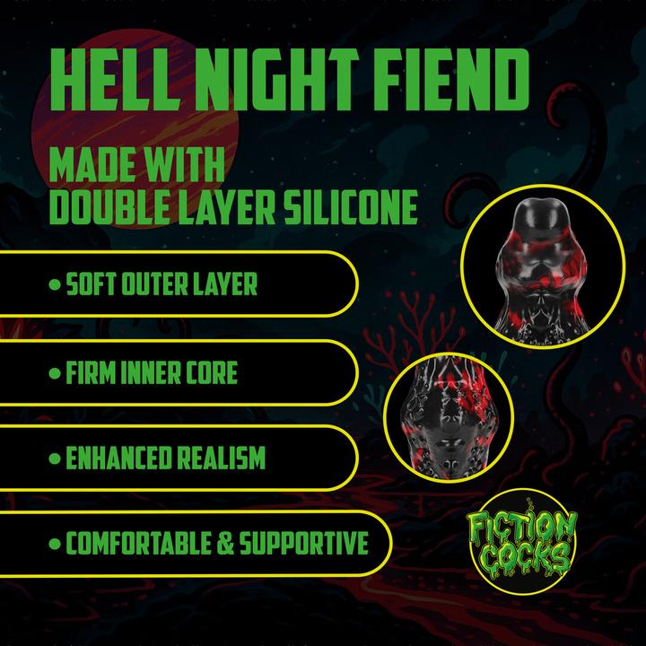 Produktbild Ouch! Hell Night Fiend - Silicone Dildo - Red/Black