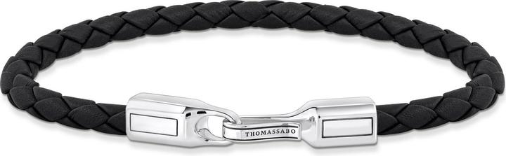 Immagine prodotto Thomas Sabo Bracciale in pelle nero argento (17 cm, Cuoio, Argento 925)