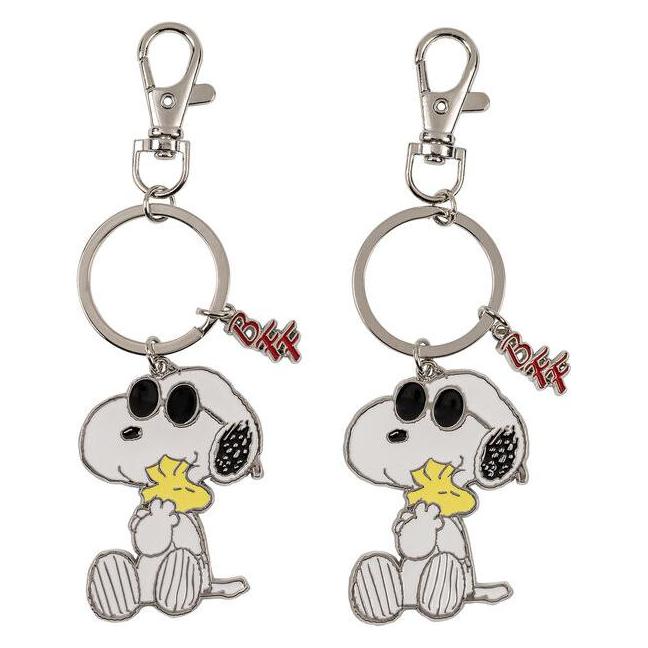 Peanuts, Unisex, Schlüsselanhänger, Peers Hardy - Snoopy White, Yellow And Silver Bff Keyring Set, Mehrfarbig, Gelb, Silber