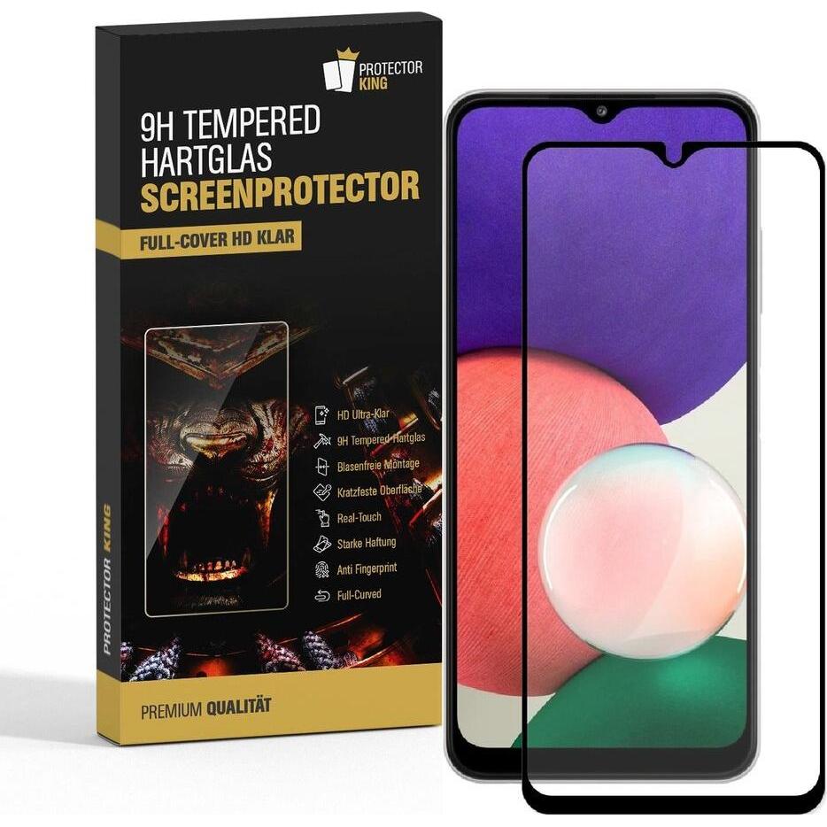 Thumbnail - Protectorking 2x echtes Tempered 9H Panzerhartglas 3D KLAR FULL COVER (2 Stück, Samsung Galaxy A22), Smartphone Schutzfo...