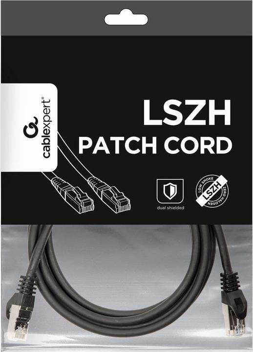 Produktbild Gembird PP6A-LSZHCU-BK-2M Netzwerkkabel Schwarz Cat6a S/FTP (S-STP) (S/FTP, CAT6a, 2 m)