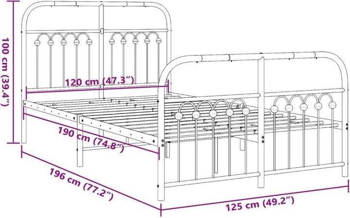 Produktbild vidaXL Bettgestell (120 x 190 cm)
