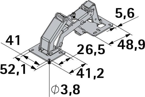 Image du produit Hettich Weitwinkel-Aufschraubscharnier mit Feder, Stahl vernickelt, 1 Stck