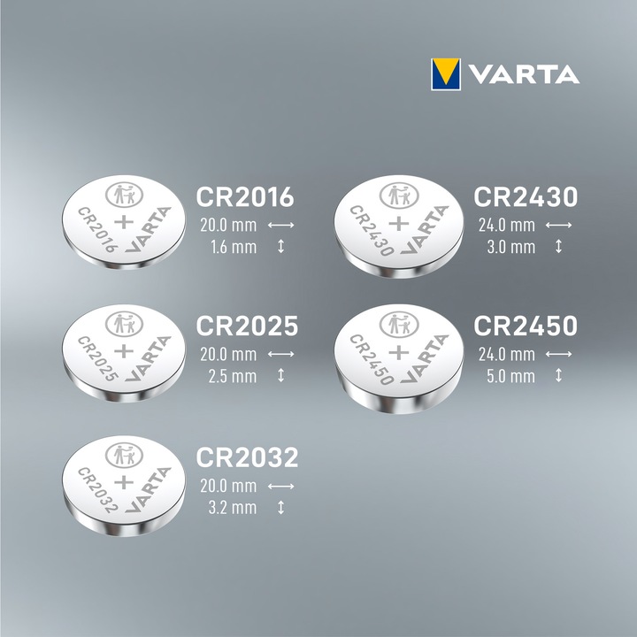 Produktbild Varta Batterie Knopfzelle CR2450 3V 570mAh Lithium 4St. (4 Stk., CR2450, 570 mAh)