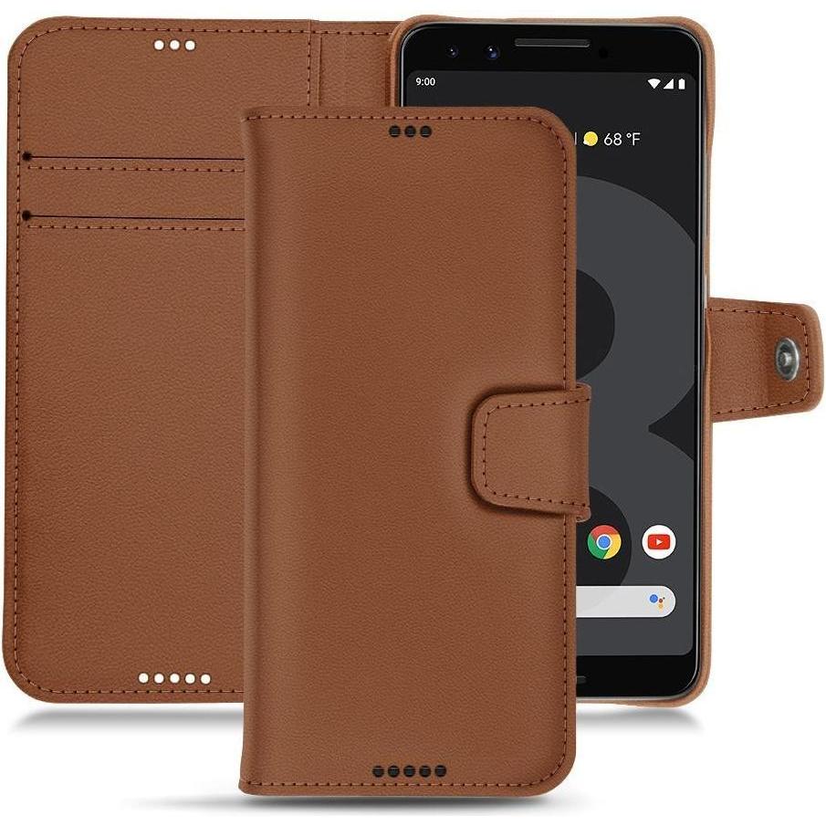 Noreve Lederschutzhülle Wallet (Google Pixel 3 XL), Smartphone Hülle, Braun