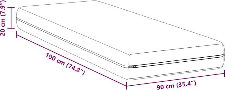 Produktbild vidaXL Matratzen Komfort (Federkern, 90 x 190 cm)
